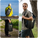 WNA-15L waterproof bag for a 15 l sup kayak with an RFID blocking divider - black