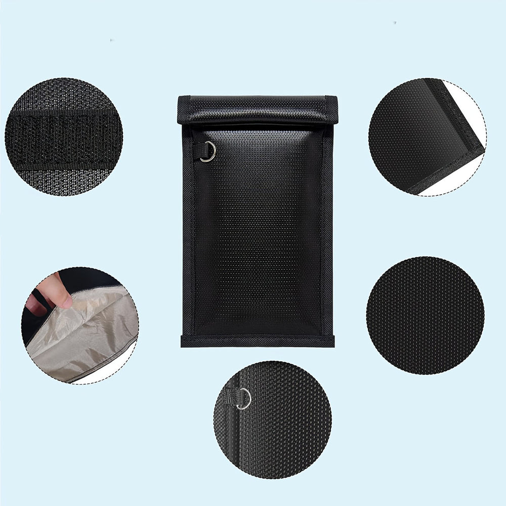 Fireproof RFID Phone Case OTN-27 with Signal Blocker 27x12.3 cm - Black