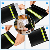 Set of 5 Fireproof RFID Blocking Bags OTN-5R with Handle and Reflector - Black