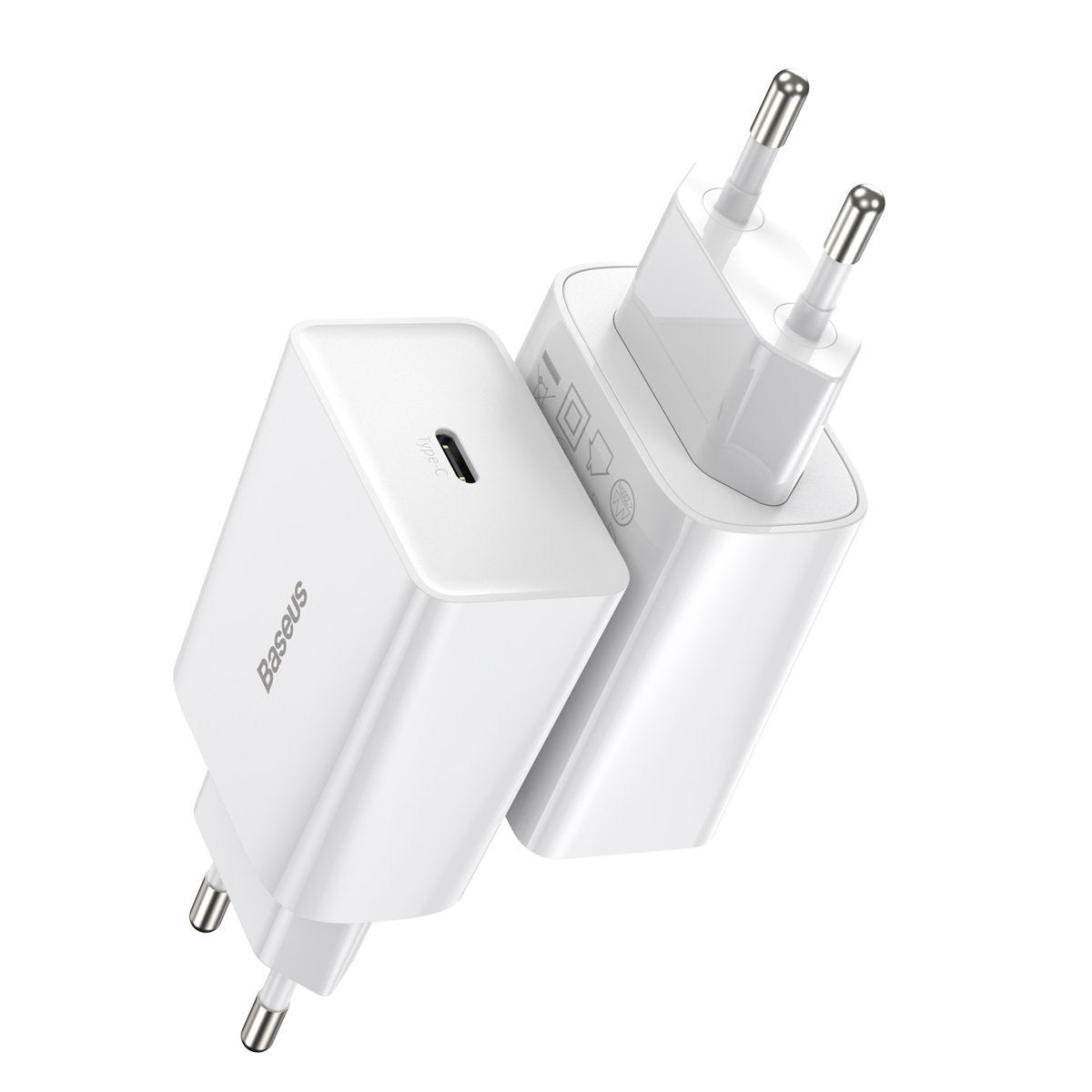 Baseus Speed Mini hurtigoplader, USB-C, PD, 3A, 20W (hvid)