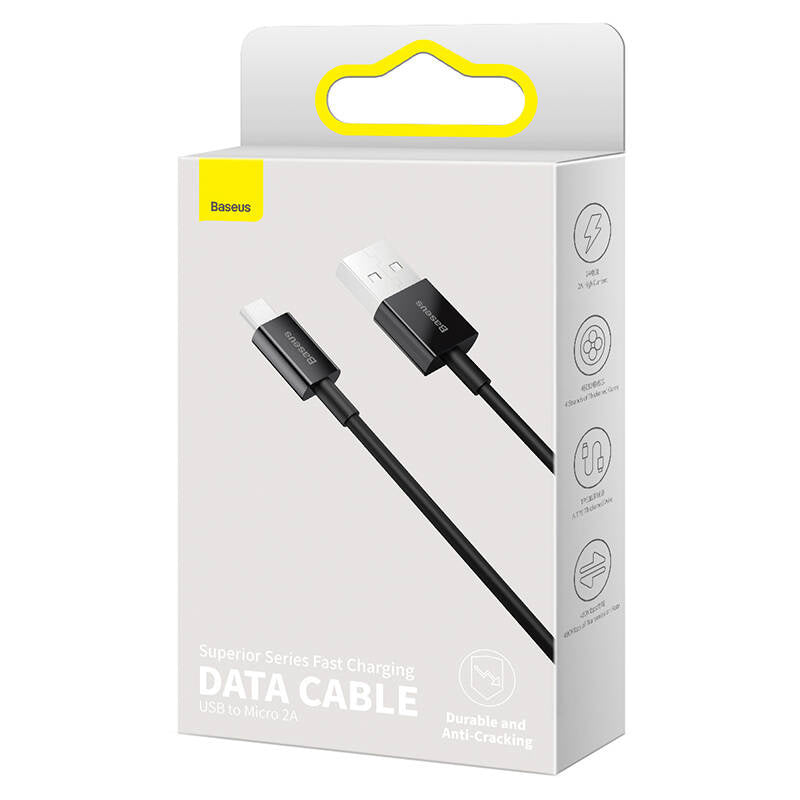 Baseus Superior-serien Kabel USB til micro USB, 2A, 1m (sort)