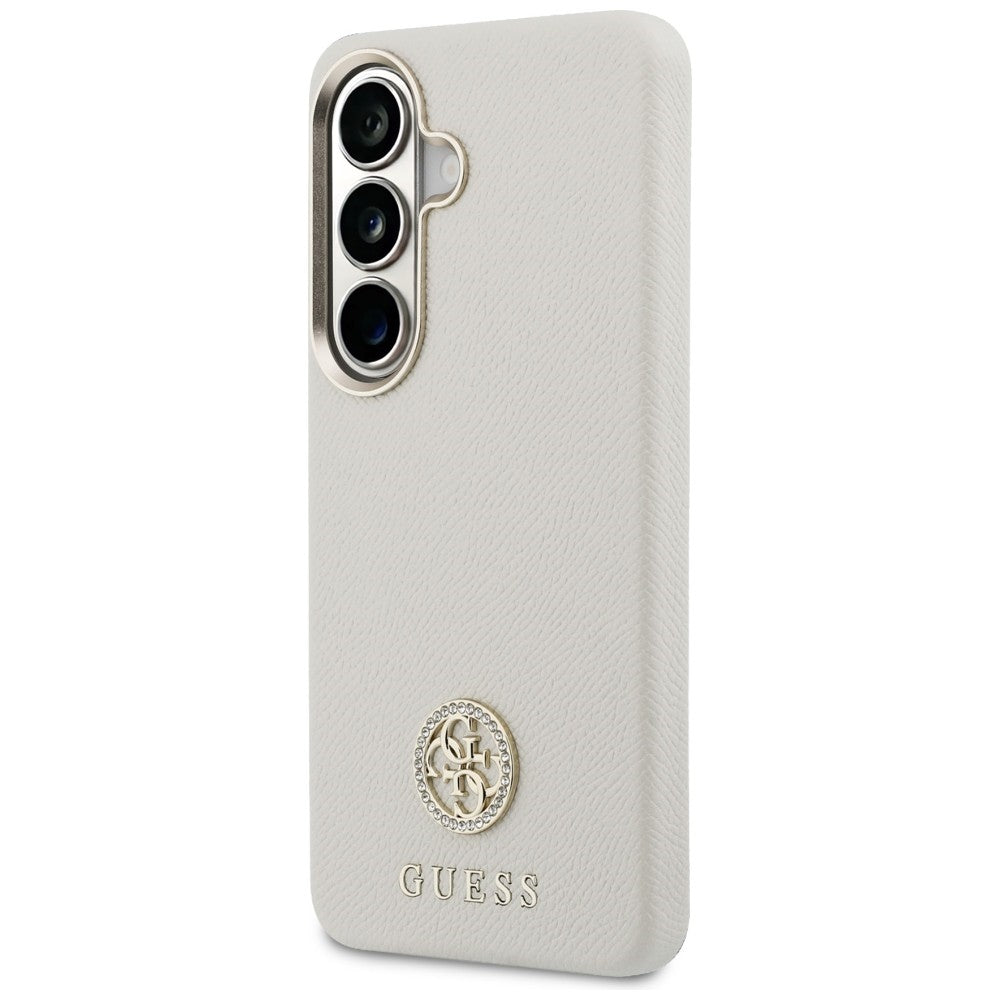 Guess Rhinestone Round Logo MagSafe Case til Samsung Galaxy S26+ - Beige