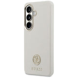 Guess Rhinestone Round Logo MagSafe Case til Samsung Galaxy S26+ - Beige