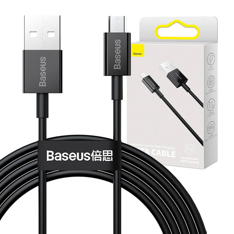 Baseus Superior-serien Kabel USB til micro USB, 2A, 2m (sort)