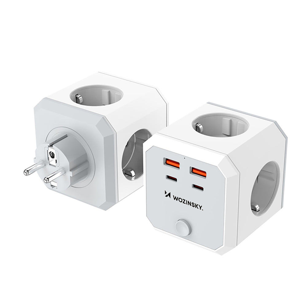 Wozinsky WKZ-4B Power Cube 4x AC 2x USB-A 2x USB-C PD 20 W 4000 W - White