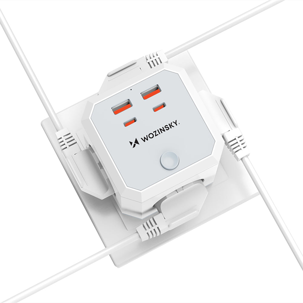 Wozinsky WKZ-4B Power Cube 4x AC 2x USB-A 2x USB-C PD 20 W 4000 W - White