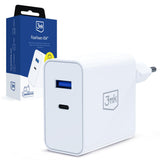 3mk FlowPower 45W 1A1C PD3.0 QC4+ Wall Charger - White