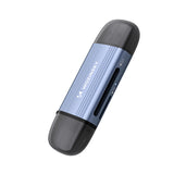 Wozinsky WCR-5G Memory Card Reader til SD og microSD USB-A 3.0 / USB-C 3.0 Aluminium - Grå