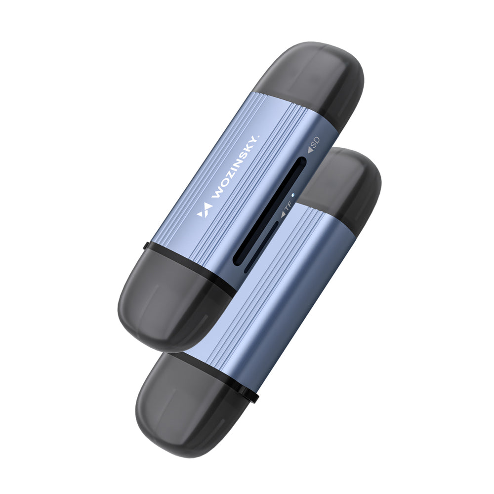 Wozinsky WCR-5G Memory Card Reader til SD og microSD USB-A 3.0 / USB-C 3.0 Aluminium - Grå