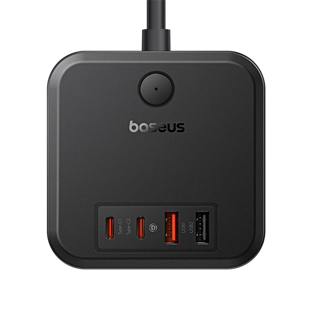Baseus PowerCombo Cube 30W Power Strip 3xAC 2xUSB-A 2xUSB-C 1.5m - sort