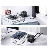 Baseus PowerCombo Cube 30W Power Strip 3xAC 2xUSB-A 2xUSB-C 1.5m - sort