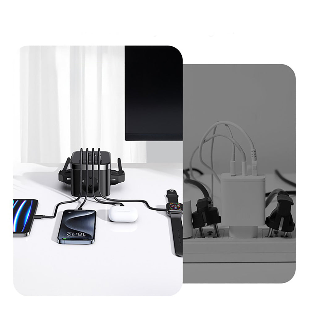 Baseus PowerCombo Cube 30W Power Strip 3xAC 2xUSB-A 2xUSB-C 1.5m - sort