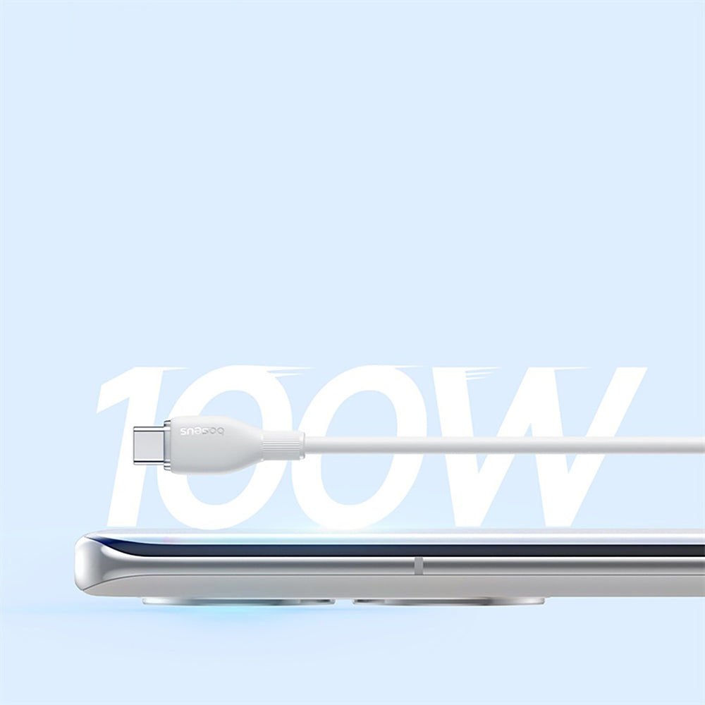 Baseus Pudding 100W USB-A - USB-C Cable 1.2m - White