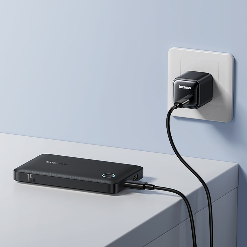 Baseus EnerFill FP11 Power Bank 10000mAh 15W (with black Simple USB-C - USB-C 20V/3A 30cm cable) - black
