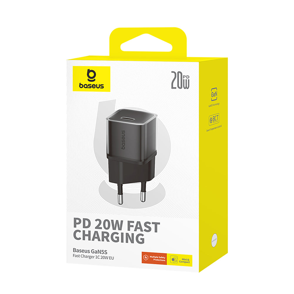 Baseus GaN5S 20W 1xUSB-C Wall Charger - Black