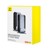 Baseus UnionJoy USB-C Docking Station 2xHDMI4K@60Hz 1xDP4K@60Hz 3xUSB-A3.0 2xUSB-C3.0 2xUSB-A2.0 1xRJ45 PD PC 1xSD+TF 1x3.5mm minijack - gray