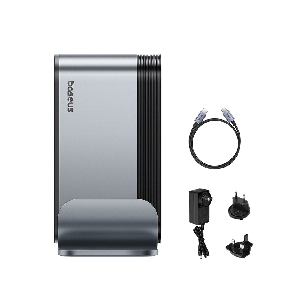 Baseus UnionJoy USB-C Docking Station 2xHDMI4K@60Hz 1xDP4K@60Hz 3xUSB-A3.0 2xUSB-C3.0 2xUSB-A2.0 1xRJ45 PD PC 1xSD+TF 1x3.5mm minijack - gray