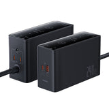 Baseus Digital GaN 3xUSB-C 1xUSB-A 240W Wall Charger with Power Cable - Black