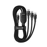 Baseus Flash Series 3 100W 3in1 USB-C Cable - 3xUSB-C 1.5m - Black