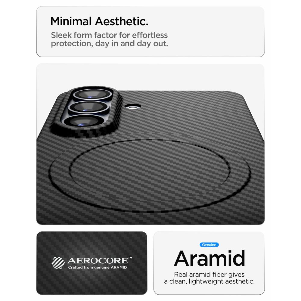 Spigen AirSkin Aramid Mag MagSafe Case til Samsung Galaxy S26 - sort