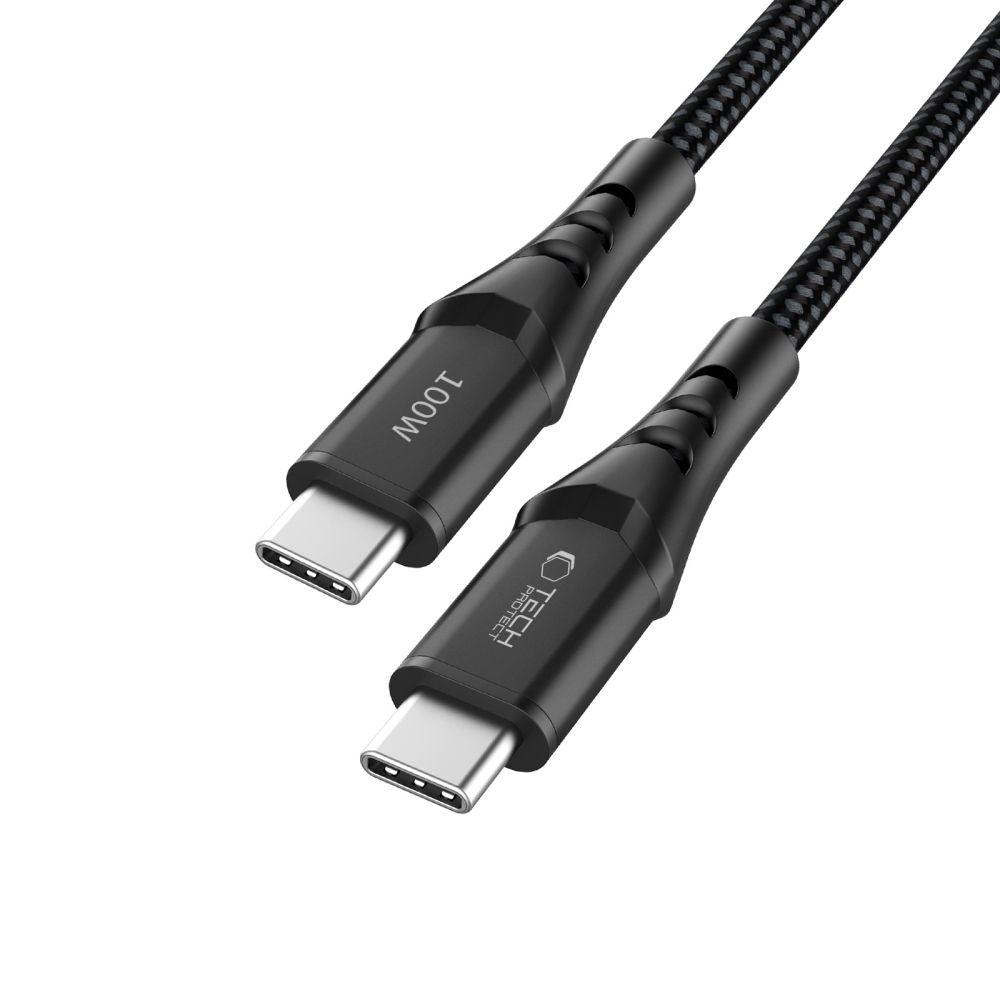 Tech-Protect Ultraboost UB11T USB-C / USB-C PD 100W / QC3.0 Kabel 100 cm - sort