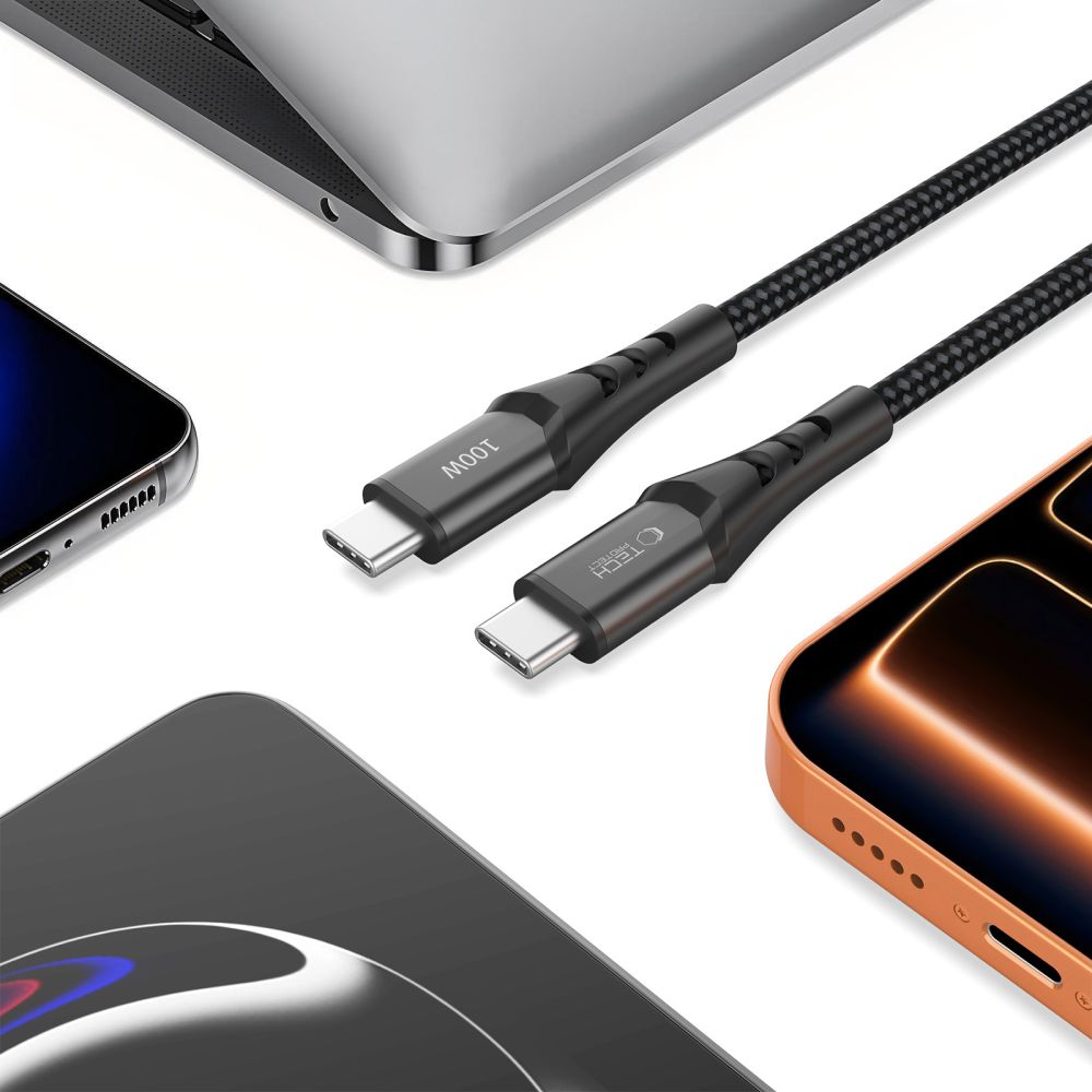 Tech-Protect Ultraboost UB11T USB-C / USB-C PD 100W / QC3.0 Kabel 100 cm - sort
