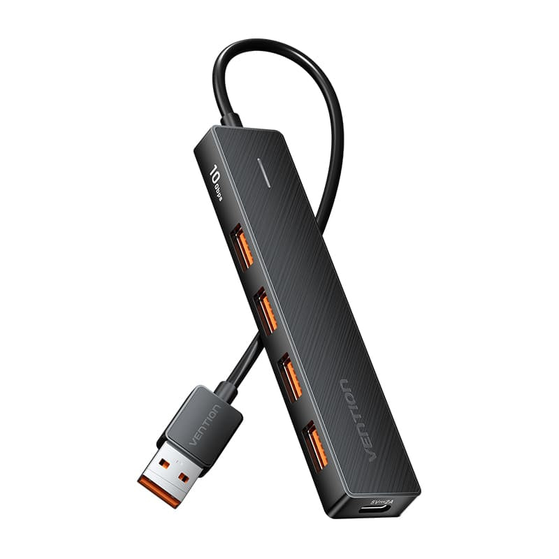 Vention CHOBB interface hub USB 3.2 Gen 2 (3.1 Gen 2) Type-A 10000 Mbit/s Sort
