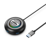 Orico YXR5-U3 RGB USB Hub 4-Port USB-A 3.0 with SD and microSD Card Reader 0.3m - Black