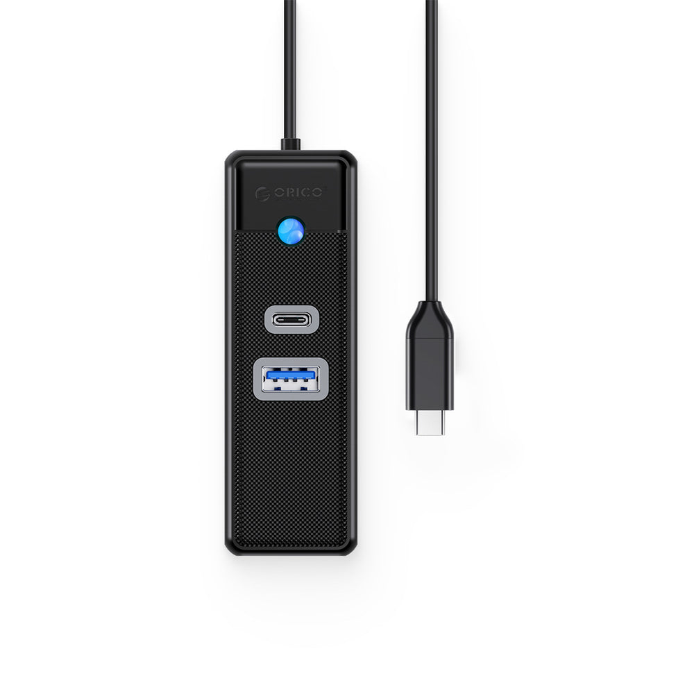 Orico PWCUR-C3 3-port USB hub 1x USB-A 3.0 1x USB-C 3.0 1x RJ45 Gigabit Ethernet 0.5 m - black