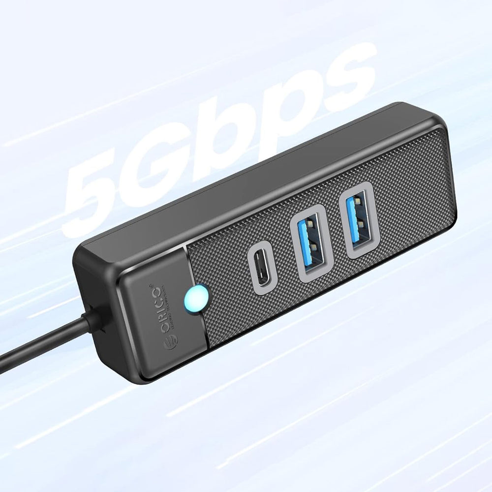 Orico PWC2U-U3 3-port USB hub 2x USB-A 3.0 1x USB-C 3.0 1 m - black