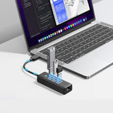 Orico PW3UR25-U3 USB Hub 4-Port 3x USB-A 3.0 1x RJ45 2.5G Ethernet 0.15m - Black