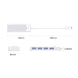 Orico PAPW4A-U3 USB Hub 4-port 4x USB-A 3.0 1.8 m - white