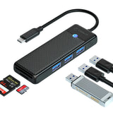 Orico PAPW3AT-C3 USB Hub 4-port 3x USB-A 3.0 with microSD/SD card reader 1 m - black