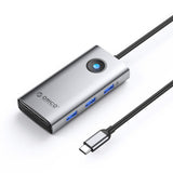 Orico PW11 6in1 USB-C Docking Station 3x USB-A 3.0 1x USB-C 3.0 1x USB-C PD 100 W 1x HDMI 4K 30Hz - Gray
