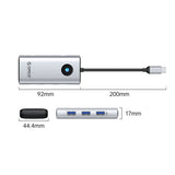 Orico PW11 6in1 USB-C Docking Station 3x USB-A 3.0 1x USB-C PD 100W 1x HDMI 4K 30Hz 1x RJ45 2.5G Ethernet - Silver