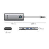 Orico PW11 8in1 USB-C Docking Station 2x USB-A 3.0 1x USB-C PD 100W 1x HDMI 4K 60Hz 1x microSD/SD 1x RJ45 Gigabit Ethernet 1x Audio 3.5mm - Gray