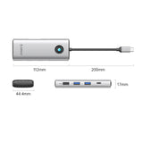 Orico PW11 8in1 USB-C Docking Station 2x USB-A 3.0 1x USB-A 2.0 1x USB-C 3.0 1x USB-C PD 100W 1x HDMI 4K 60Hz 1x VGA 1080P 60Hz 1x RJ45 Gigabit Ethernet - Silver