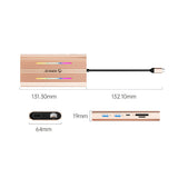 Orico XDR 12in1 RGB USB-C Docking Station USB-A USB-C PD 100W 2x HDMI 4K 60Hz VGA RJ45 Gigabit SD and microSD Card Reader - Rose Gold