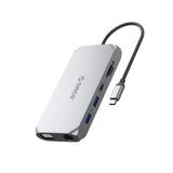 Orico XCR 12in1 USB-C Docking Station 3x USB-A 3.1 1x USB-A 2.0 1x USB-C PD 100W 1x USB-C 3.1 1x HDMI 1.4 4K 30 Hz 1x VGA 1080p 1x SD 3.0 1x microSD 3.0 1x RJ45 Gigabit Ethernet 1x audio CTIA 3.5 mm - Gray