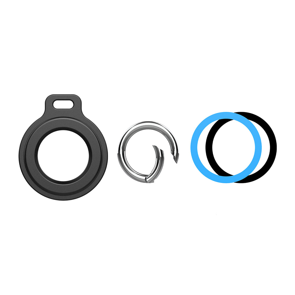 Airtag case with spring buckle, set of 2 - black