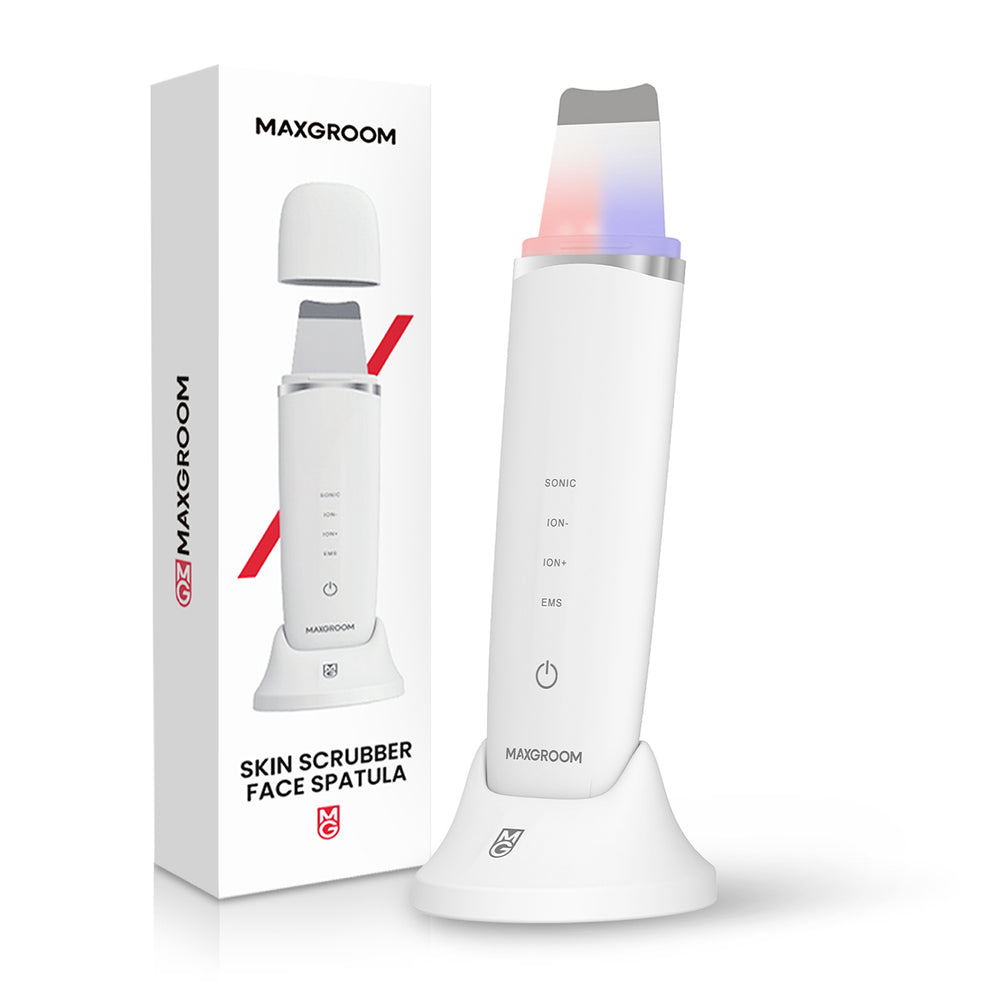 MAXGROOM M-169 ultrasonic cavitation peeling device with LED light therapy - white