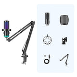 BOYA CastMic G40B trådbaseret spilmikrofon med arm, USB-C - sort