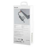 Baseus UltraJoy Series USB-A hub 4xUSB-A 3.0 1xUSB-C 5V 50cm - gray