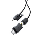 Baseus Versatile 60W USB-C - USB-C Cable with USB-A and Lightning Adapters 0.6 m - Black