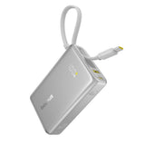 Baseus PicoGo 10000mAh 45W Powerbank with Digital Display and Built-in USB-C Cable - Titanium