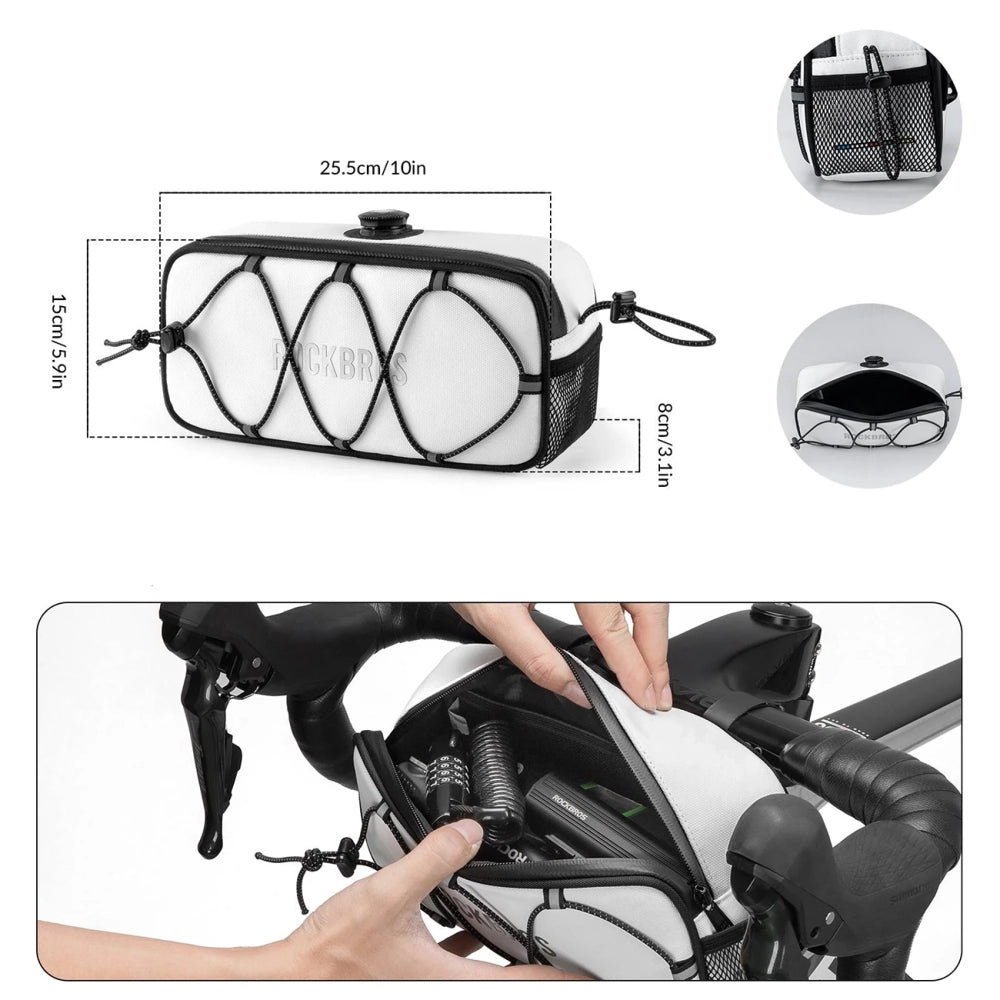 Rockbros TL001 ROAD TO SKY 1.9L Waterproof Handlebar Bike Bag - White