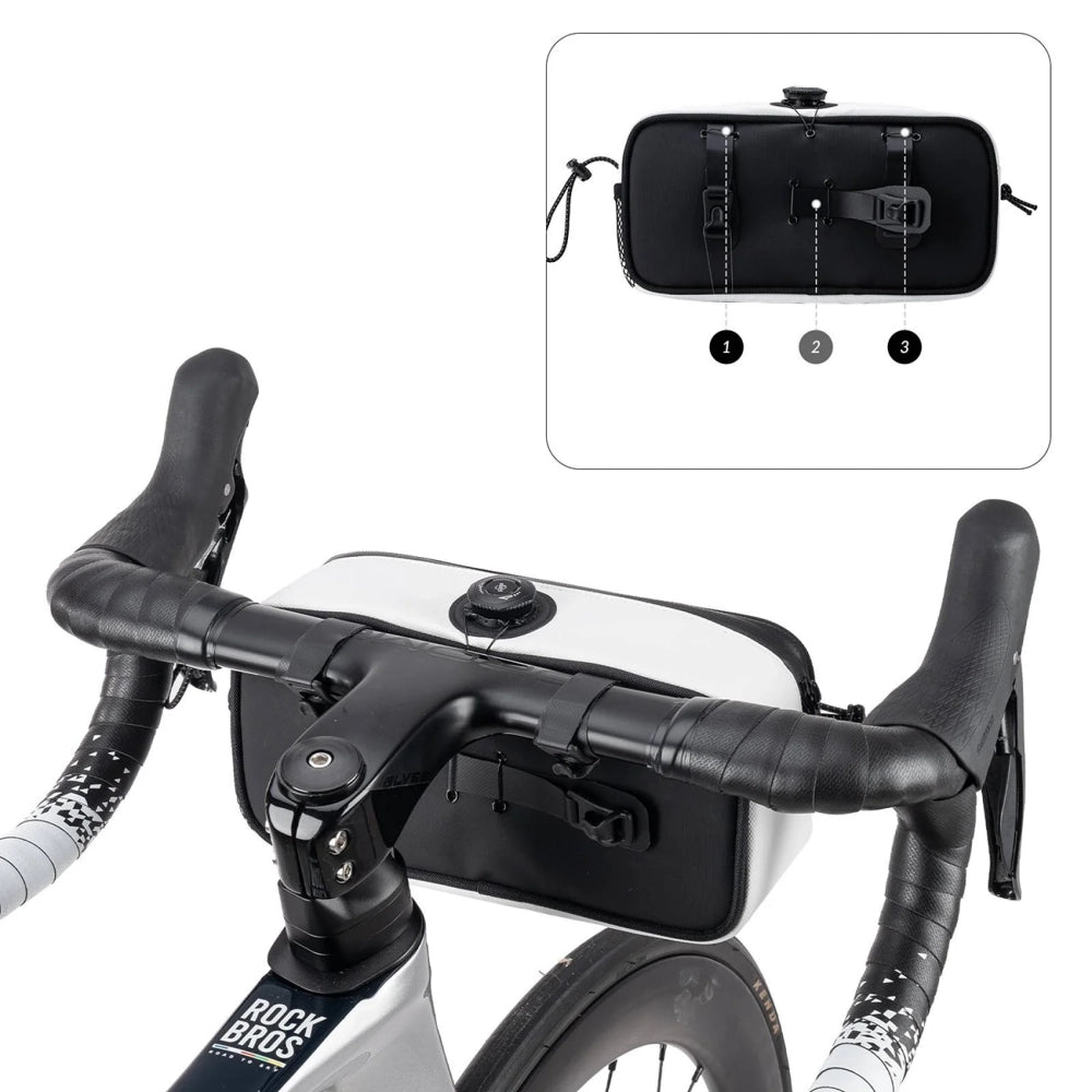 Rockbros TL001 ROAD TO SKY 1.9L Waterproof Handlebar Bike Bag - White
