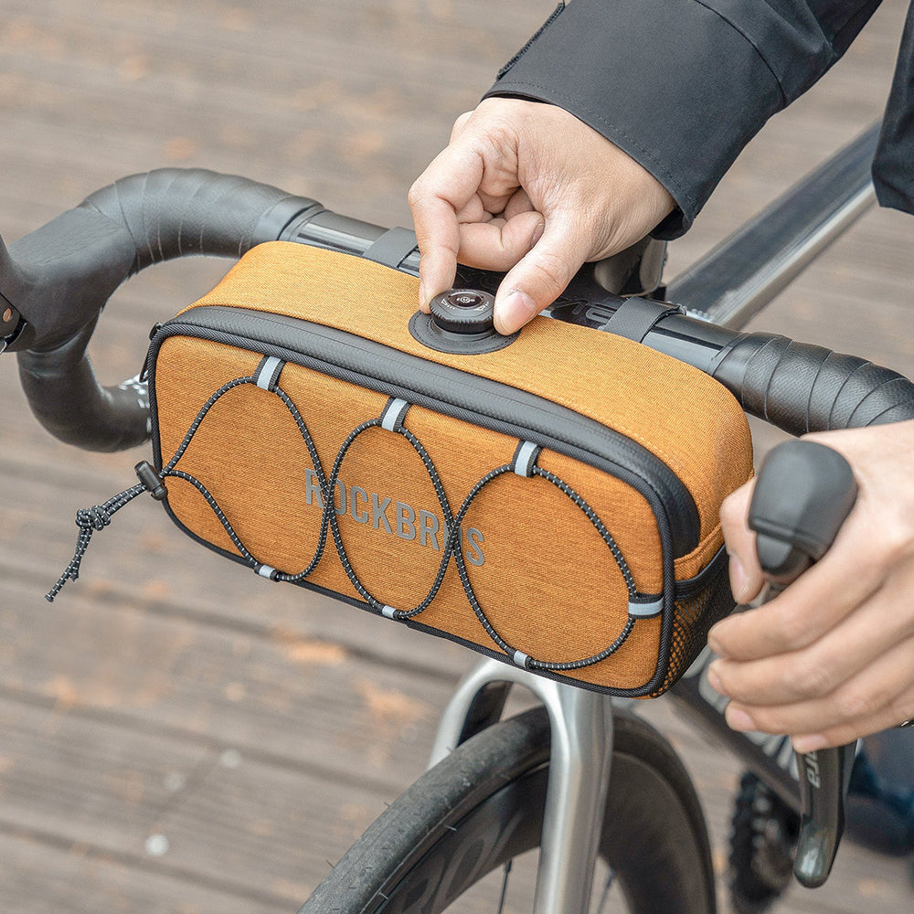 Rockbros TL001 ROAD TO SKY 1.9L Handlebar Bike Bag Waterproof - Orange