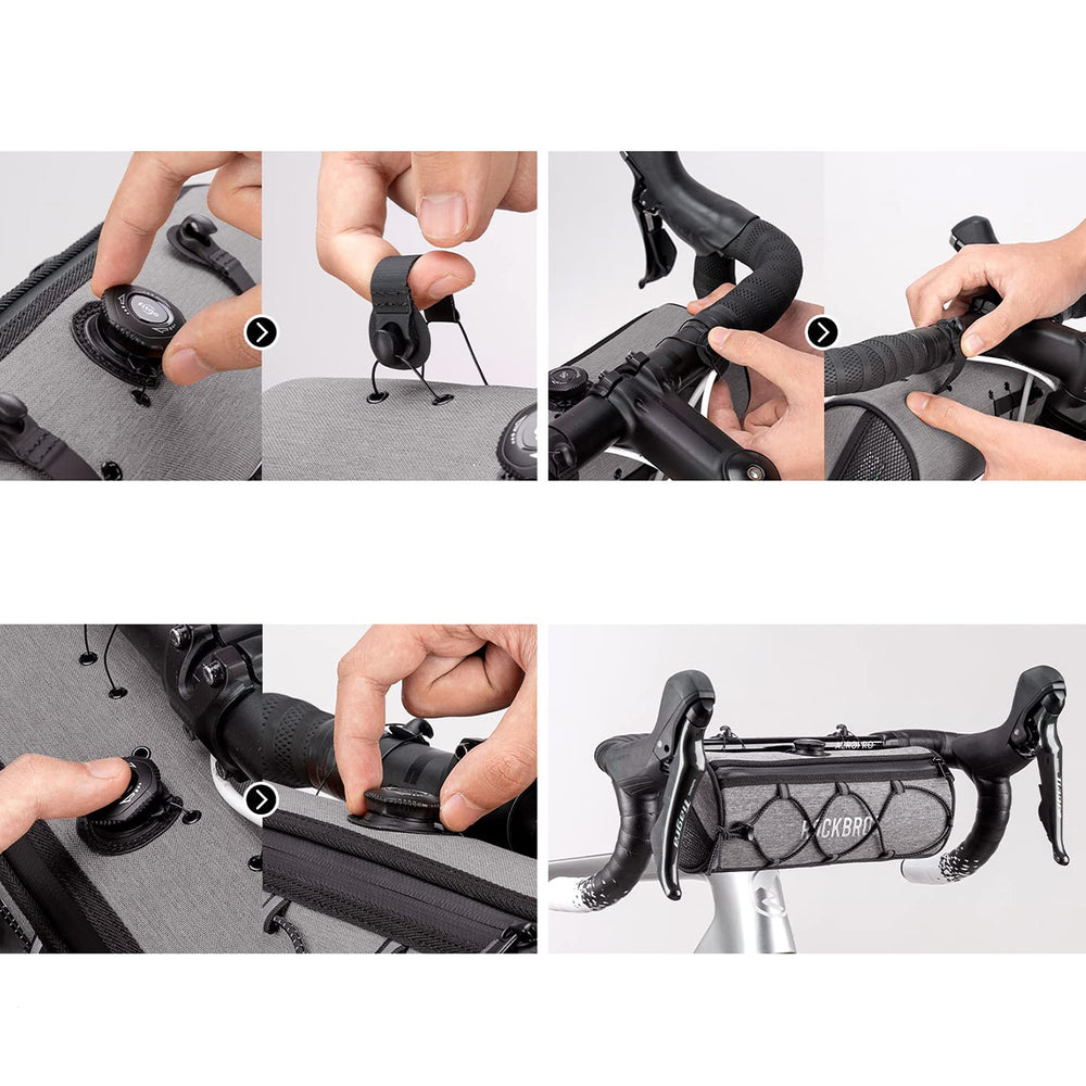 Rockbros TL002 ROAD TO SKY 1.5L Waterproof Handlebar Bike Bag - Gray