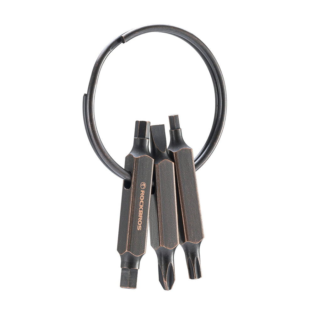 Rockbros VK-ARCO3 ROAD TO SKY Multitool 6-i-1 nøglering - Brun